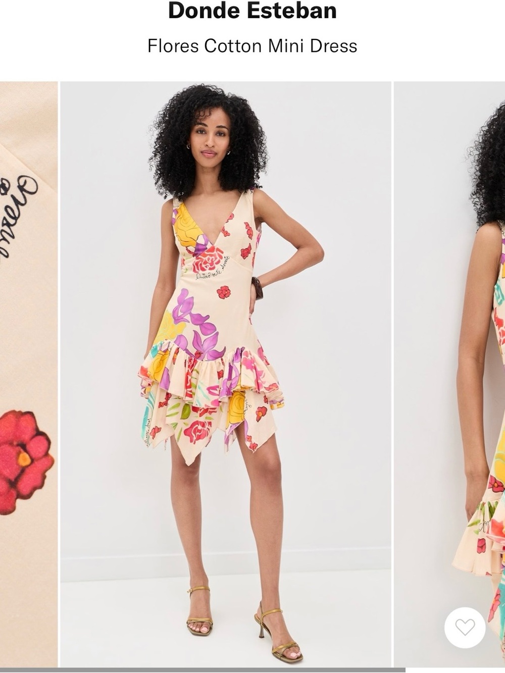 Floral Ruffle Mini Dress in Cream